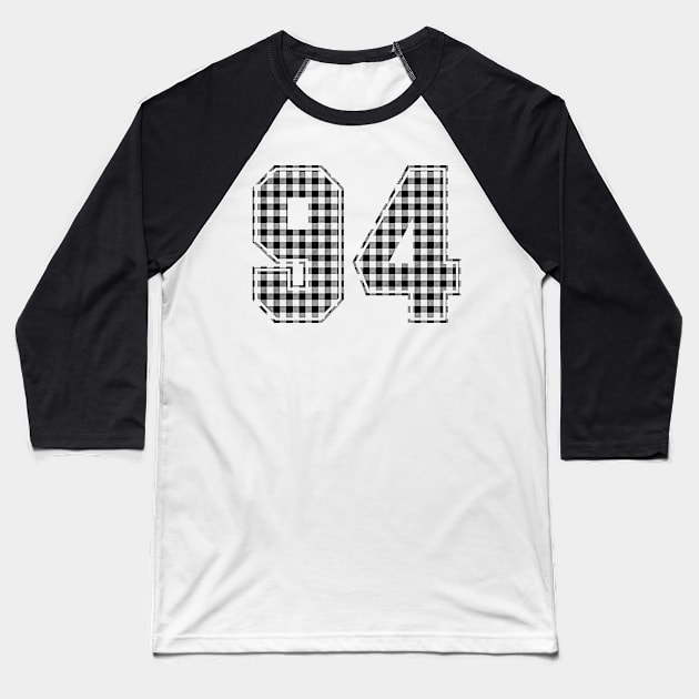 Plaid Number - 94 - Dark Baseball T-Shirt by tavare